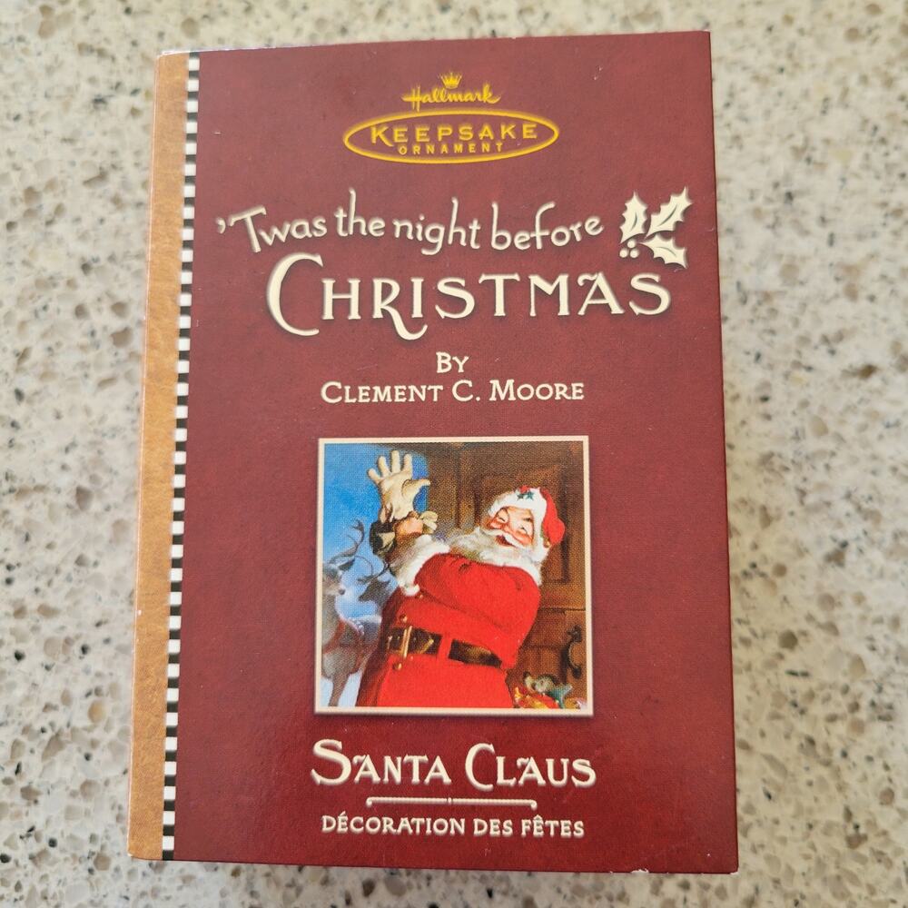 VTG 2001 Hallmark Keepsake Storybook 'Twas the Night Before Christmas' Santa☆NIB
